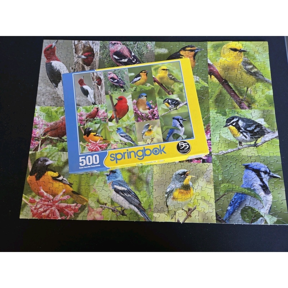 Springbok Puzzle 500 Piece Jigsaw Puzzle "Birds of a Feather"  USA Birds Nature